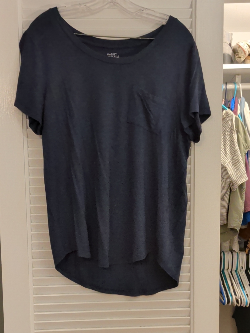 Market & Spruce Deep Navy Short Sleeve Pocket Tee